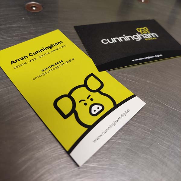 White ink printing on dark substrate showing vivid contrast